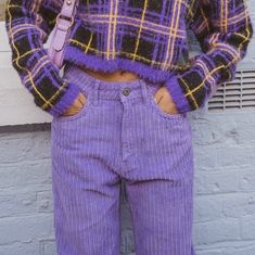 High Waist Purple Corduroy Casual Straight Pants on Storenvy Purple Straight Leg Pants For Fall, Purple Straight Leg Bottoms For Fall, Fall Purple Straight-leg Bottoms, Fall Purple Straight Leg Bottoms, Trendy Purple Pants For Winter, Trendy Purple Pants For Fall, Casual Purple Bottoms For Fall, Purple Winter Bottoms With Pockets, Winter Purple Bottoms With Pockets