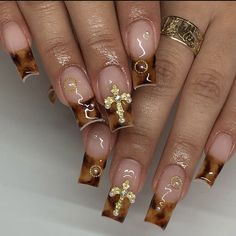 Bling Acrylic Nails, Fire Nails, Funky Nails, Pretty Acrylic Nails, Dope Nails, Short Acrylic Nails, Best Acrylic Nails, Gold Nails