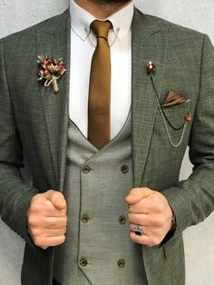 Grooms Tux, Men's Tuxedo, Green Tuxedo, Suit Ideas