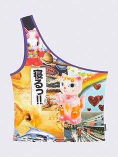 Harajuku Art, Colorful Harajuku, Minga London, Punk Princess, Instagram Help, One Shoulder Top, Y2k Clothing, Cargo Jacket, Print Collage