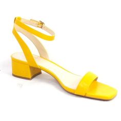 "New - The Item Is Brand-New, Unused, And Unworn. The Item May Or May Not Have The Original Tags And/Or Original Packaging. Specification Specification Style: Jantta Square Toe, Adjustable Ankle Strap Approximately 1-5/8"H Covered Block Heel Fit: True To Size Leather Upper; Man-Made Lining/Sole Imported" Yellow Sandals With Low Heel And Heel Strap, Yellow Sandals With Heel Strap And Low Heel, Formal Yellow Open Toe Sandals, Yellow Block Heel Sandals With Medium Width, Yellow Block Heel Sandals Medium Width, Yellow Sandals With Medium Width And Block Heel, Yellow Open Toe Sandals Medium Width, Yellow Medium Width Open Toe Sandals, Pink Block Heels