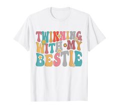 PRICES MAY VARY. Twinning With My Bestie Groovy Retro Lightweight, Classic fit, Double-needle sleeve and bottom hem Spirit Week Twin Day, Twin Day, Groovy Retro, Spirit Week, My Bestie, Vintage Store, Branded T Shirts, Twins, Top Styles