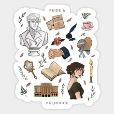 the pride and pride sticker is shown with various things on it, including an image of