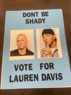 Pop Culture Campaign Posters, Class Prez Posters, Album Cover Student Council Posters, Campaign Stickers Student Council, Homecoming Campaign Snack Ideas, School Captain Poster Ideas, Hoco Representative Posters, Stucco Campaign Posters, Homecoming Attendant Poster Ideas