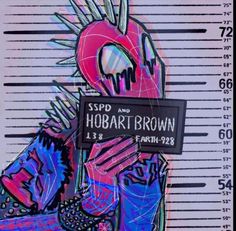 a drawing of a person holding a sign that says sepd and robert brown on it