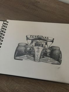 a drawing of a racing car with the name pethanas on it