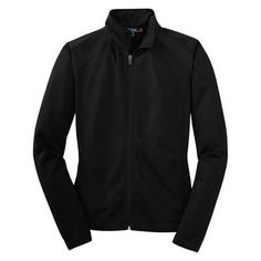 100% Polyester Tricot Soft-Brushed Backing Flatlock Stitching Throughout Gently Contoured Silhouette Cadet Collar Reverse Coil Zipper Raglan Sleeves Side Zippered Pockets Open Hem With Drawcord And Toggles Size: XXL.  Color: Black.  Gender: female.  Age Group: adult.