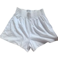 These Are Vintage Late 80's Early 90's. They're In Euc. There Are No Visible Defects That I Can Detect. They May Not Be As Blindingly White As They Were When They Were Brand New... (<----- That's Me Going Out On A Limb Trying Hard To Find A Fault In These!) These Have A Wide Elastic Band Waist. Size Small. (Measurements Soon.) Comfortable High Waist Summer Bottoms, Comfortable High-waist Summer Bottoms, High Waist Cotton Pajama Shorts For Vacation, Cotton Bottoms For Beach Season Daywear, Summer High Waist Cotton Pajama Shorts, Comfortable White Athletic Shorts For Summer, Casual High Waist Cotton Pajama Shorts, Casual High-waisted Cotton Pajama Shorts, White Summer Cotton Athletic Shorts