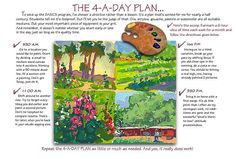 the four - day plan for painting with easel and acrylic paint on paper