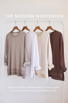 The Modern Weekender is the cozy essential you’ll wear year-round and want in every color. Trendy Washed Tops For Loungewear, Super Soft Cotton Tops For Spring, Relaxed Fit Washed Sweatshirt For Layering, Washed Relaxed Fit Sweatshirt For Layering, Comfy Soft Texture Tops For Spring, Trendy Tops With Soft Texture For Loungewear, Super Soft Cotton Tops With Cozy Fit, Casual Everyday Super Soft Top, Casual Super Soft Top For Everyday