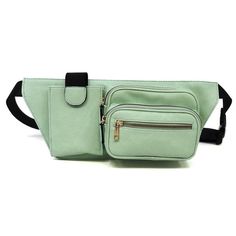 Fashion Fanny Bag Waist BagFaux vegan leatherZip closureGold-tone hardwareL 11 * H 6 * W 2.5 Green Belt Bag With Pockets For On-the-go, Trendy Green Belt Bag With Removable Pouch, Modern Green Belt Bag For On-the-go, Trendy Green Belt Bag With Pockets, Trendy Green Belt Bag For On-the-go, Versatile Green Belt Bag With Zipper Closure, Trendy Green Belt Bag With Zipper Closure, Fanny Bag, Waist Bags