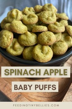 Spinach apple baby puffs Recovery Recipes, Homemade Baby Snacks, Baby Puffs, Baby First Foods