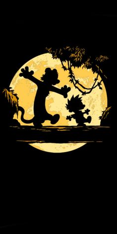 an image of a cartoon character dancing in front of the moon