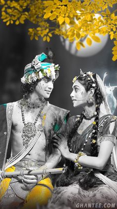 Radha Krishna, Krishna, Wallpapers, Yellow, Flowers