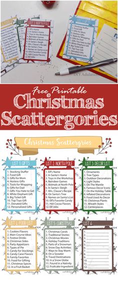 a christmas scatterer game with the words free printable and instructions to play