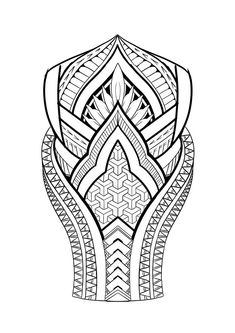 a black and white drawing of an intricate design on a white background, with lines in the middle