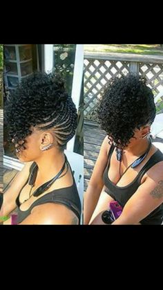 Braids Mohawk, Crochet Mohawk, Hairstyles Crochet, Braided Mohawk Hairstyles, Cabello Afro Natural, Curly Crochet Hair Styles, Mohawk Braid, African Hair Braiding Styles