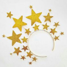 Moldes Halloween, Space Costumes, Crown Headdress, Star Crown, Carnaval Costume, Gold Glitter Stars, Horn Headband, Halloween Accessories Hair, My Star