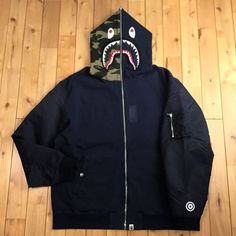 (eBay) Find many great new & used options and get the best deals for 3XL BAPE Shark full zip hoodie jacket navy A Bathing Ape Size XXXL at the best online prices at eBay! Free shipping for many products! Bape Shark, Bathing Ape, A Bathing Ape, Full Zip Hoodie, Hoodie Jacket, Mens Coats, Zip Hoodie, Coats Jackets, Sleeve Length