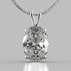 Decorate her decollate with this divine oval cut solitaire pendant.    Exquisitely made according to your selection of precious metal, this magnificent solitaire pendant comes with a 16 Diamond Cut Cable Chain included and can be customized to your exact specifications to accommodate a simulated diamond of up to 4 carats in size. A longer 18 chain is also available for your selection.    The base price includes a 1.0CT Solitaire and the 16" Matching Chain in 14K Solid Gold.    Please select your Luxury Elegant Solitaire Necklace With Lab Grown Diamond, Luxury Modern Oval Pendant Jewelry, Luxury Formal Rings With Oval Pendant, Luxury Jewelry With Detachable Oval Pendant, White Oval Diamond Necklace With Brilliant Cut, White Gold Oval Pendant Diamond Necklace With Prong Setting, White Gold Diamond Cut Necklace With Oval Pendant, White Oval Pendant With Prong Setting, White Brilliant Cut Oval Pendant Diamond Necklace