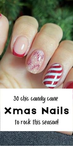 Winter Nail Ideas Simple, Xmas Nails Christmas, December Nails Christmas, Christmas Nails Cute, Nails Acrylic Winter, Christmas Nails Simple, Nail Ideas Simple, Simple Christmas Nails, Christmas Nail Inspo