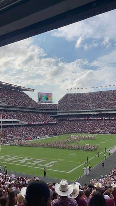 a football stadium filled with lots of people