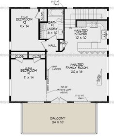 the floor plan for a two story house