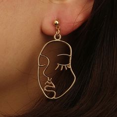 New In Packaging! Fun, Unique Earrings With A Sweet Angelic Face. These Are Lightweight With Great Details. I Have Both Silver And Gold, Silver Is Listed Separately. Bundle For Discounts Face Necklace, Abstract Earrings, Earrings Trendy, Gold Face, Face Earrings, Summer Earrings, Abstract Face, Golden Earrings, Bohemian Rings