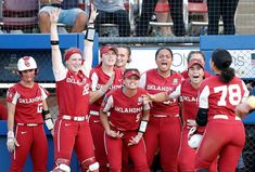 the women's softball team is celebrating their victory