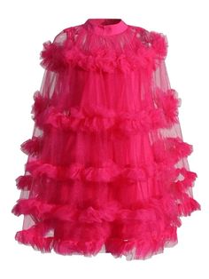 Tulle Dress With Ruffles For Dress-up, Flowy Ruffled Dresses For Prom Season, Pink Mesh Dress With Ruffles For Spring, Summer Party Dress With Voluminous Skirt, Spring Party Dress With Voluminous Skirt, Flowy Tulle Evening Dress, Pink Ruffled Mesh Dress For Party, Pink Ruffled Mesh Party Dress, Spring Prom Mesh Tulle Dress