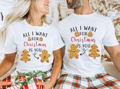 Matching Christmas Shirts Couples Christmas Tshirts - Etsy Matching Christmas Shirts Couples, Family Xmas Shirts, Sweet Gingerbread, Couples Christmas, Matching Christmas Shirts, Couple Christmas, Christmas Gingerbread Men, Christmas Funny, Xmas Shirts