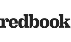 the words redbook are black and white