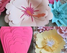 paper flowers are arranged on top of each other