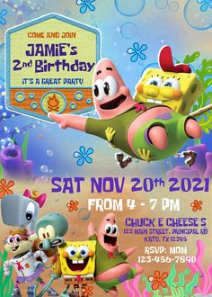 the spongebob birthday party is coming to town on may 4, 2012 and it's time for some fun