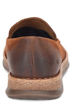 Breathable design, a cushioned footbed and Opanka hand construction ensure exceptional comfort in an earthy slip-on. Removable insole Arch support Leather upper/synthetic lining/rubber sole Imported Brown Closed Toe Slip-ons With Textured Sole, Suede Cushioned Slip-ons, Brown Leather Footbed Slip-on Loafers, Brown Leather Footbed Slip-ons, Brown Synthetic Slip-ons With Rubber Sole, Leather Slip-ons With Arch Support For Walking, Brown Flat Slip-ons With Textured Sole, Comfortable Brown Plain Toe Slip-ons, Brown Suede Loafers With Cushioned Footbed