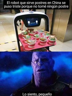 an avengers movie scene with the caption that reads, i'm sorry, little one