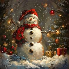 Snow People, Christmas Paintings, Holiday Greetings, Christmas Magic, Holiday Cards, Log, Friends Family, Paintings, Christmas