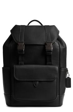 Classic Coach Backpack For School, Travel Backpack With Flap, Coach Travel Bags With Pockets, Coach Black School Backpack, Coach Standard Backpack For Travel, Functional Coach Backpack For On-the-go, Sporty Travel Backpack With Multiple Pockets, Functional Coach Backpack For Travel, Classic Coach Backpack With Adjustable Strap