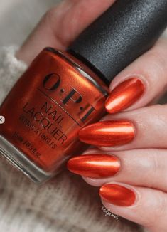 Nail Colors Autumn, Autumn Nail Colors, Fall Nail Colors Opi, Nail Shades, Fall Nail Polish, Orange Nail Polish, Nail Polish Colors Fall, Autumn Nail