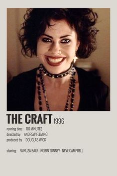 an advertisement for the craft, featuring a smiling woman in pearls and necklaces on her neck