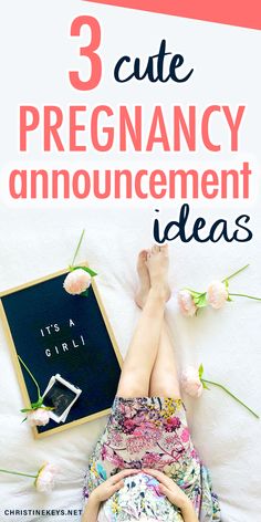 a woman laying on top of a bed next to a book with the title 3 cute pre