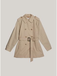 Tommy Hilfiger women's coat. With its classic lines and timeless silhouette, our belted trench coat is a trend-proof piece that will live in your wardrobe for years. Part of our Adaptive Collection, designed for ease of dressing in classic Tommy style.  Material: 60% Organic Cotton. Classic Beige Belted Outerwear, Classic Tommy Hilfiger Outerwear, Elegant Tommy Hilfiger Outerwear For Work, Chic Tommy Hilfiger Outerwear For Fall, Trench Coat Beige, Kids Jackets, Long Trench, Long Trench Coat, Belted Trench Coat