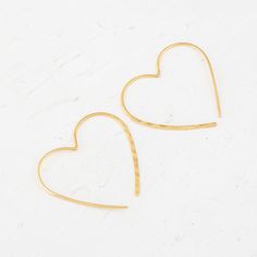 14k Gold Vermeil Heart Earring Handmade Jewelry For Her. These classic large gold heart hoops earrings are Pretty and lightweight. These hoop earrings will make a great present for mum, sis, friend or yourself. Great earrings for everyday or for any occasion. Specifications :--- ✔️ Made to Order. ✔️ Hoop Dimensions ~  36 MM ✔️ Metal Options ~ 14K Gold Vermeil ✔️ Handmade Jewelry ❤ Everything in my shop is handmade. ❤❤ Each item will be beautifully packed in a recycled box.  I happily take all customized orders. Q: What is 14k gold vermeil? A. Gold vermeil is a type of gold jewelry made to last. The base metal is Sterling Silver which means your piece is made from precious metals only. A thick layer of gold is then electroplated over the base metal. While it may sound similar to gold plated Gold Open Heart Minimalist Earrings, Gold Minimalist Open Heart Earrings, Gold Small Hoop Heart Earrings In Minimalist Style, Minimalist Gold Small Hoop Heart Earrings, Gift Open Heart Hoop Earrings With Ear Wire, Minimalist Gold Hoop Heart Earrings, Gold Minimalist Hoop Heart Earrings, Gold Hoop Threader Earrings For Gift, Open Heart Hoop Earrings With Ear Wire For Gifts