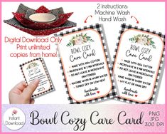 the boni coy care card is shown with instructions for how to use it