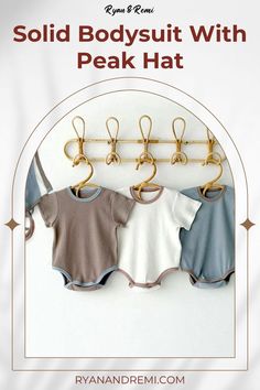 Solid color baby bodysuit|Peak hat infant outfit| Baby Jumpsuit, Matching Hat, Baby Clothing, Baby Bodysuit, Baby Fashion, Jumpsuit, Wardrobe