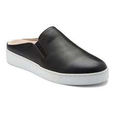 Dakota Mule Sneaker - Casual Sneakers - Women's Shoes Black Slip On Vans Outfit, Black Slip On Sneakers, Black Leather Mules, Mule Sneakers, Suede Slides, Vionic Shoes, Casual Sneakers Women, Travel Shoes, Sneaker Dress Shoes