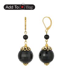 in stock Black Faceted Bead Earrings For Gift, Black Faceted Beads Earrings For Gift, Black Faceted Beads Earrings For Party, Black Faceted Bead Drop Earrings, Elegant Black Beaded Earrings With Faceted Beads, Black Faceted Beaded Drop Earrings, Nickel Free Black Round Bead Earrings, Elegant Black Round Bead Earrings, Elegant Black Bead Earrings