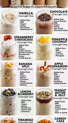 Start your day with a burst of flavor and nutrition by diving into these mouthwatering overnight oats recipes. Perfect for busy mornings, these easy-to-make breakfasts are packed with wholesome ingredients that will keep you energized and satisfied. From classic combinations to creative twists, there's something for everyone to enjoy. Prepare them the night before and wake up to a delicious, ready-to-eat meal that makes mornings a breeze. Whether you prefer fruity, nutty, or chocolatey, these recipes are sure to become your new breakfast favorites. Overnight Oats For Bulking, Gut Friendly Overnight Oats, Overnight Oats With Blueberries Recipe, High Protein High Fibre Recipes, Mexican Overnight Oats, Wight Lost List Food, Oatmeal For High Cholesterol, Overnight Oats Recipe Easy Healthy Breakfasts, Insulin Resistance Oatmeal