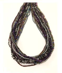 Handmade Beaded Necklace, Silver, Purple, and Blue, Long, Women's Jewelry, Gift for Her, Multi Strand Elegant Statement Necklace Sparkly seed beads where used to create this beautiful western look! Elegant Statement Necklace, Beaded Hat Bands, Handmade Beaded Necklace, Beaded Hat, Handmade Beaded Necklaces, Western Look, Hat Band, Women's Jewelry, Multi Strand