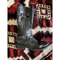 Bed Stu "Cobbler Series" Distressed Black Leather Boots. Size 7. Great Condition, Like Never Worn Except To Try On! Woman Bedding, Bed Stu, Moto Boots, Black Leather Boots, Cobbler, Try On, Leather Boots, Black And Brown, Black Leather